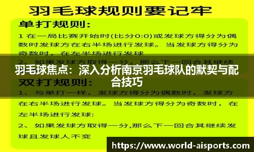 羽毛球焦点：深入分析南京羽毛球队的默契与配合技巧